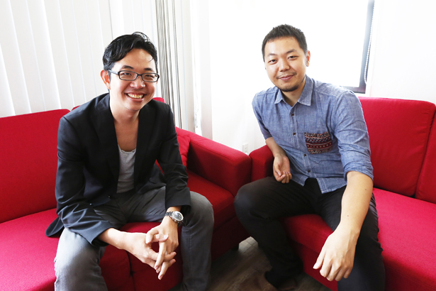 （写真左から）Beatrobo,Inc.のPresident＆CEO浅枝大志氏と、nana musicのFounder・CEO文原明臣氏