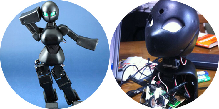 『OriHime（Humanoid版）』（左）と『OriHime-mini』（右）