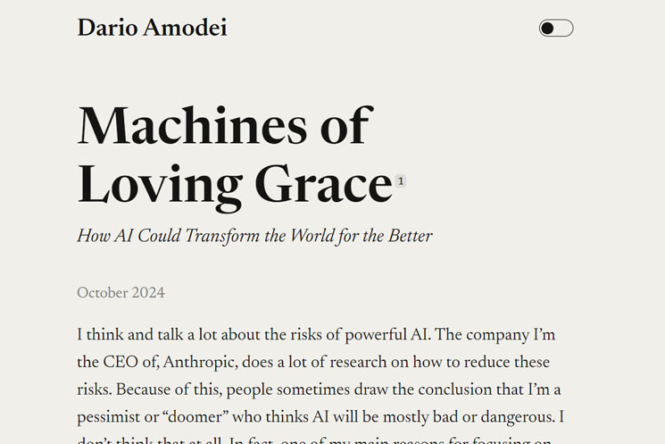 AnthropicのCEO ダリオ・アモディが書いた文書　Machines of Loving Grace