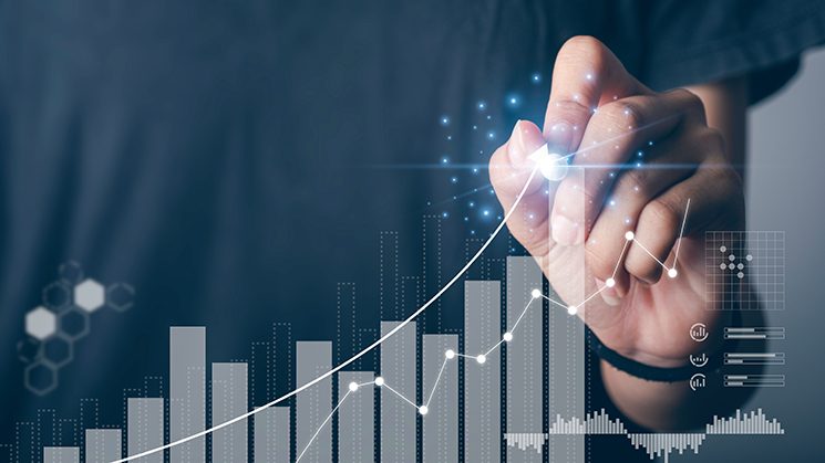 成長曲線を描くイメージ