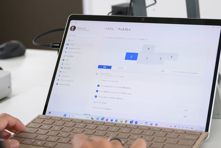 モニターの割り振り設定画面