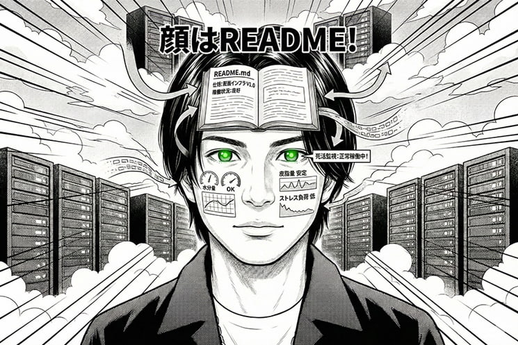 顔がREADMEになっている人