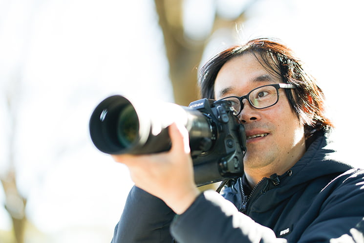 パンダを撮影する高氏さん