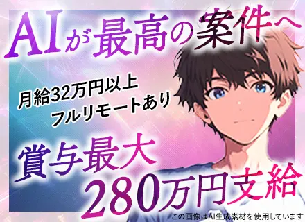 開発エンジニア◆AIが1.5万件から要望に合った案件を厳選！◆稼ぎたい＆リモートが良いもOK◆残業月7H以下