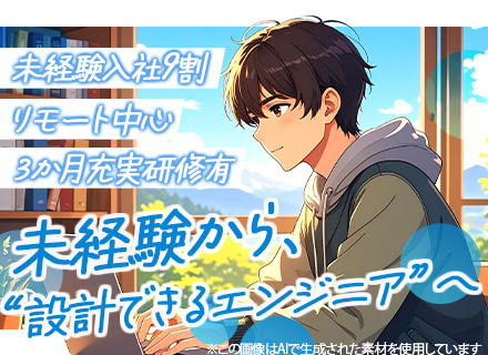初級エンジニア★未経験OK★研修3か月★リモート8割★月給26.6万可★住宅手当有★賞与年3回★フレックス