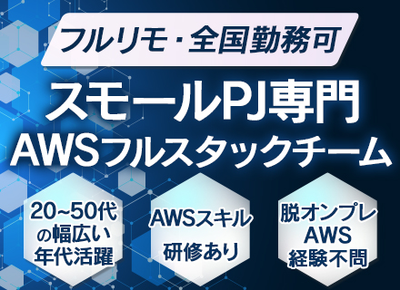 AWSアーキテクト/実績多数のAWSスキル移行を最大４か月で実現/提案・設計導入迄/完全フルリモOK!