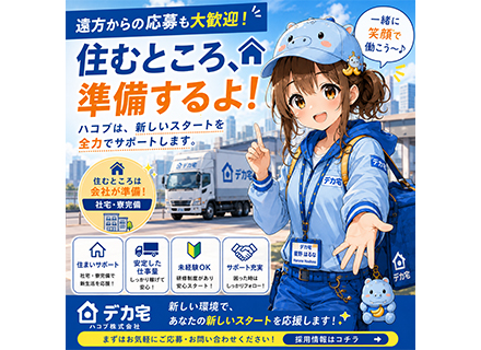 家具家電の配送ドライバー／ペーパードライバーの方も大歓迎／万全の研修体制あり／まずはカジュアル面談もOK