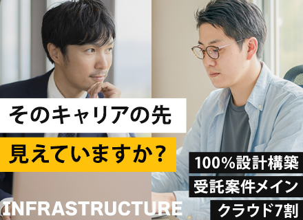 インフラエンジニア｜上流100%｜受託メイン｜AWS・Azure｜リモート7割｜残業月12h｜賞与5.1ヶ月