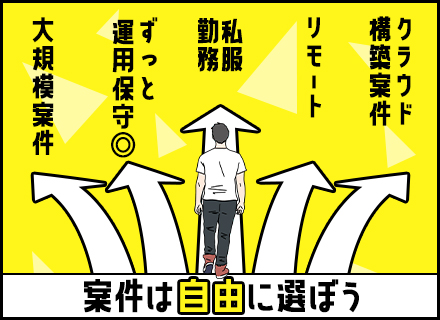 インフラエンジニア*前職年収保証*大手プライム・クラウド案件あり*40代以上も活躍*ラボルームあり*リモート可